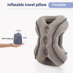 Inflatable Travel Pillows for Airplanes, Blow Up Travel Pillow for Train Office Car with Chin and Neck Support for Sleep Support
