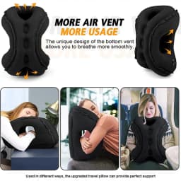 Inflatable Travel Pillows for Airplanes, Blow Up Travel Pillow for Train Office Car with Chin and Neck Support for Sleep Support