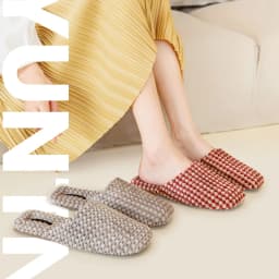 Comfort Warm Satin Couple Cotton Shoes Concise Casual Home Slippers Fashion Checkered Non-slip Designer Shoes Pantuflas De Mujer