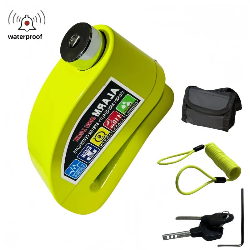 Waterproof Motorcycle Alarm Lock Bike Security Anti-theft Lock Motorbike Mountain Bike Disc Brake Lock + Bag + 1.5m Reminder Rop