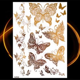 1PC Summer Style Men Women Body Art Gold Metallic Tattoo Sticker HYS-101 Chain Bracelet Fake Jewelry Waterproof Temporary Tattoo