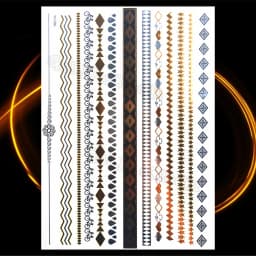 1PC Summer Style Men Women Body Art Gold Metallic Tattoo Sticker HYS-101 Chain Bracelet Fake Jewelry Waterproof Temporary Tattoo