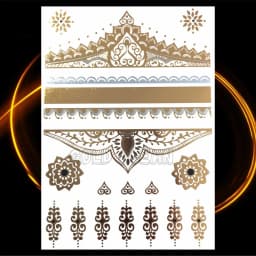 1PC Summer Style Men Women Body Art Gold Metallic Tattoo Sticker HYS-101 Chain Bracelet Fake Jewelry Waterproof Temporary Tattoo