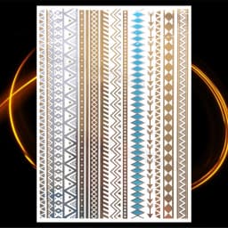 1PC Summer Style Men Women Body Art Gold Metallic Tattoo Sticker HYS-101 Chain Bracelet Fake Jewelry Waterproof Temporary Tattoo