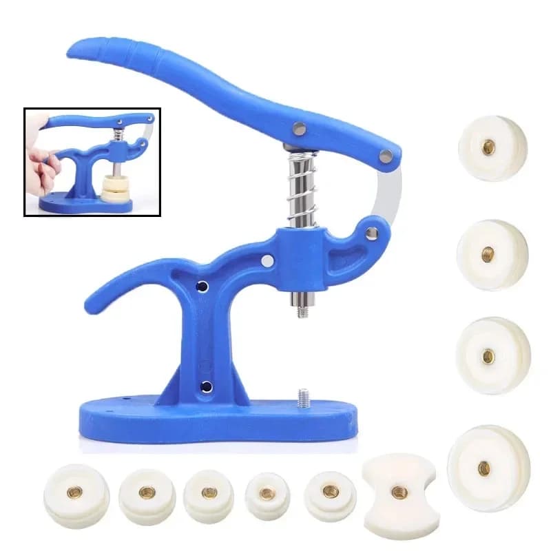 Pressure Repair Press Tool Watch Back Closer Watchmaker Tools Case Crystal Glass Hand-tools with 12 Plastic Dies Accessory