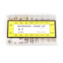 Watch Crown Set 170PCS Waterproof Replacement Crown Stem Gold Silver Copper Watch Repair Parts for Watchmaker