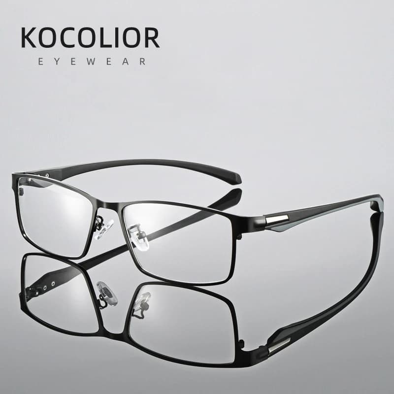 KOCOLIOR Anti Blue Light Men Reading Glasses Titanium Alloy Metal Frame Business Computer Reader +1.50 1.75 2.0 2.25 2.50 2.75