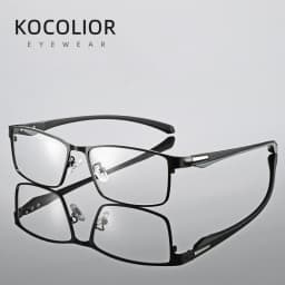 KOCOLIOR Anti Blue Light Men Reading Glasses Titanium Alloy Metal Frame Business Computer Reader +1.50 1.75 2.0 2.25 2.50 2.75