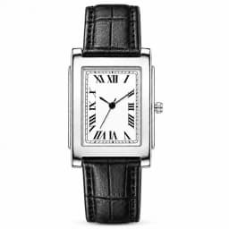 New Men’s Square Quartz Wristwatch Vintage Roman Numeral Dial Leather Band Analog Watch Business Dress Male Watch Orologio Uomo