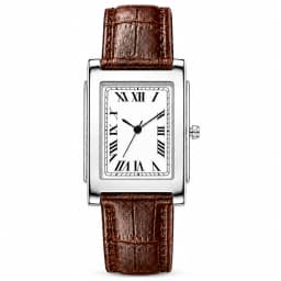 New Men’s Square Quartz Wristwatch Vintage Roman Numeral Dial Leather Band Analog Watch Business Dress Male Watch Orologio Uomo