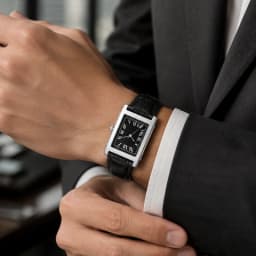 New Men’s Square Quartz Wristwatch Vintage Roman Numeral Dial Leather Band Analog Watch Business Dress Male Watch Orologio Uomo