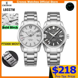 Cronos Men Watch 39mm Automatic Wristwatches White Dial Solid Links Sapphire 10 ATM L6037M