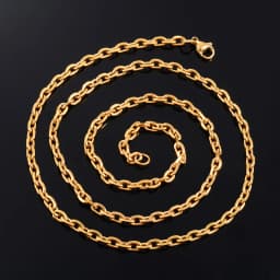 Mens and Women Link Cuban O-Chain Gold Color Plated Choker Stainless Steel Necklace Oval Jewelry Accessories for DIY Gift