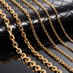 Mens and Women Link Cuban O-Chain Gold Color Plated Choker Stainless Steel Necklace Oval Jewelry Accessories for DIY Gift