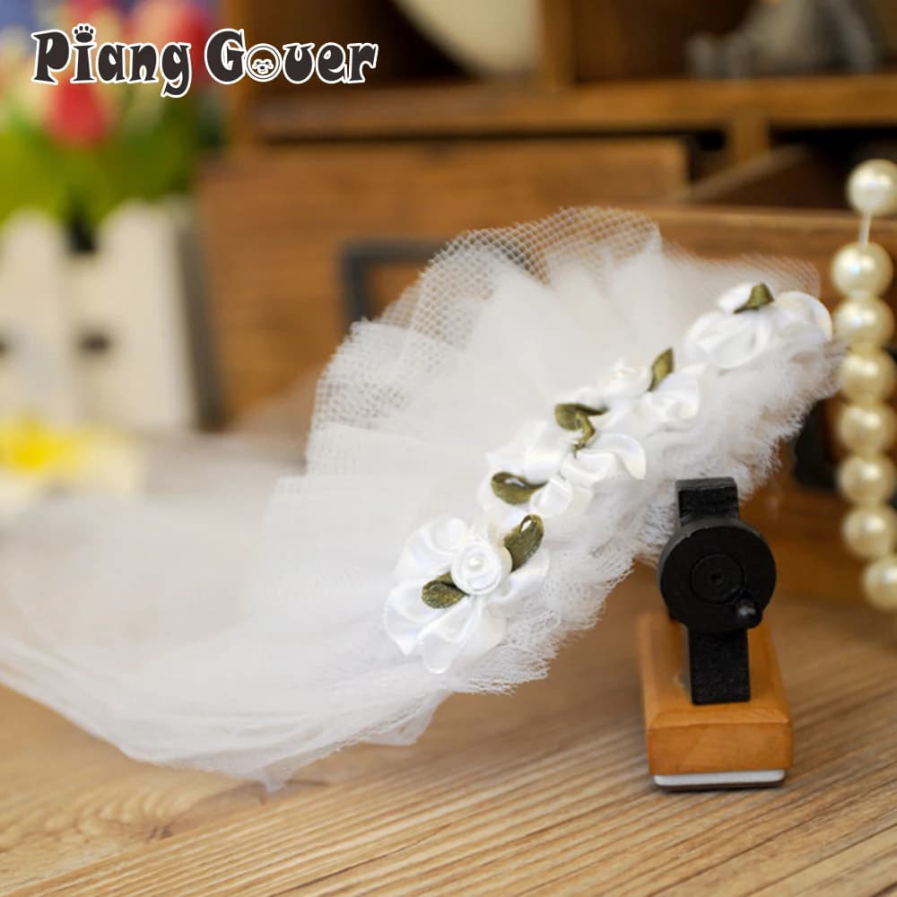 Flower Pet Veil Small Dog Wedding Decoration Bridal Hair Accessories Pets Yarn Cat Bride