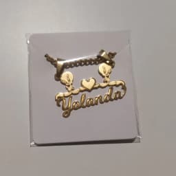 Custom Removable Cartoon Character Name Pendant Gold Color Stainless Steel Heart Nameplate Necklaces For Women Girl Kids
