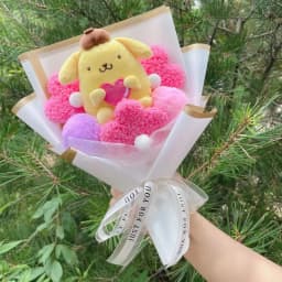 Genuine Melody Kuromi Cinnamoroll Hellokitty Plush Doll Toy Handmade Sanrio Bouquet Valentine's Day Christmas Graduation Gifts