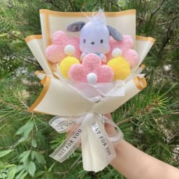 Genuine Melody Kuromi Cinnamoroll Hellokitty Plush Doll Toy Handmade Sanrio Bouquet Valentine's Day Christmas Graduation Gifts