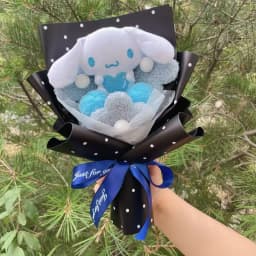 Genuine Melody Kuromi Cinnamoroll Hellokitty Plush Doll Toy Handmade Sanrio Bouquet Valentine's Day Christmas Graduation Gifts