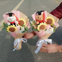 Graduation Bear Plush Toy Cute Teddy Bear Soft Doll Bouquet Valentine Christmas Birthday Gift