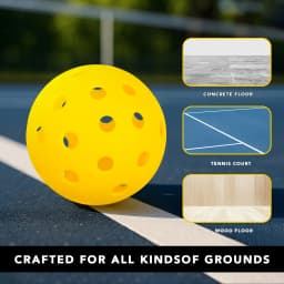 Pickleball Balls 40PCS 40 Holes Outdoor Pickleball Balls High Elasticity Durable Yellow Pickle Balls for All Pickleball Paddle