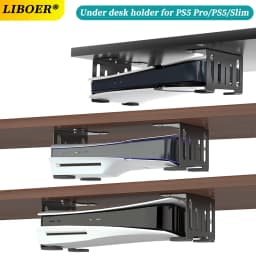 Under Desk Holder for PS5/Pro/Slim Metal Horizontal Stealth Mount Support Compatible with PS5 Disc&Digital Edition Stand