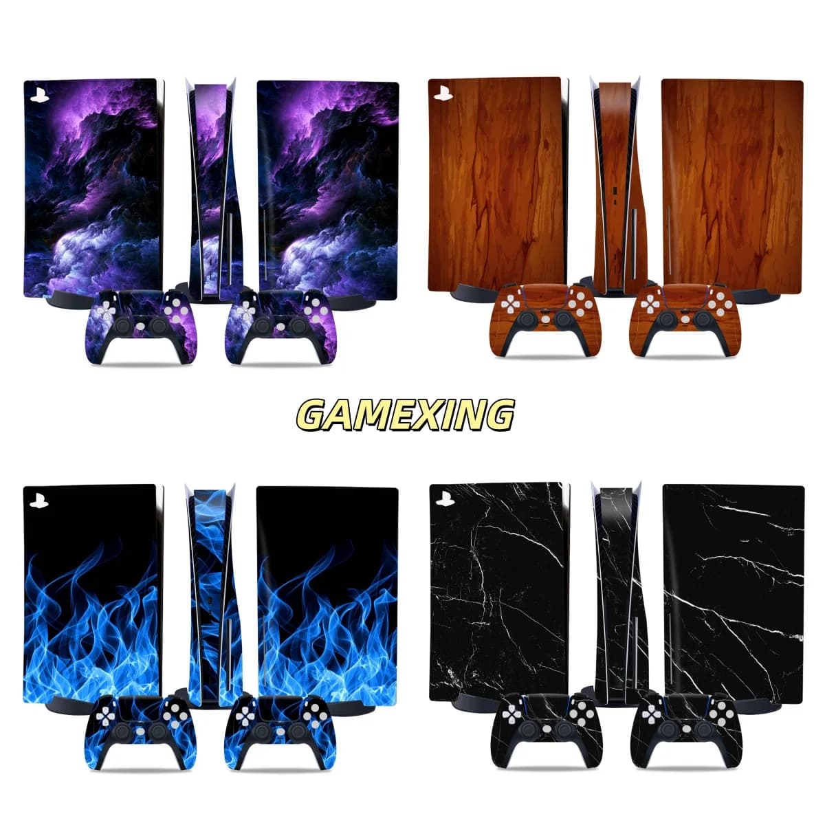 Sticker for PS5 Disk Console and 2 Controller Vinyl Decal Decorative Wrap Cover for Game Skin