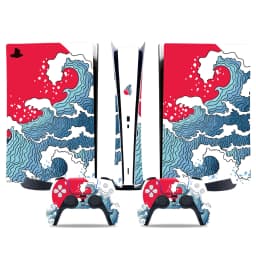 For PS5 Digital Protective Skin Sticker Vinyl Decal Full Set Cover Wrap for Game Console and 2 Controllers