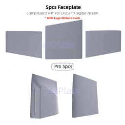 5 in 1 30th Anniversary Gray FacePlates for PS5 Pro Disc/Digital Edition for PlayStation 5 Pro Cover Accessories Faceplate Shell