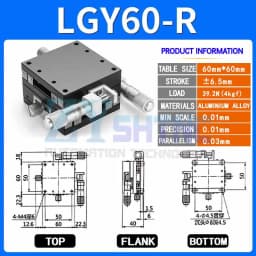 X Axis XY Axis LGX40/60 LGY40*40 60*60 Knob Micrometer Sliding Stage Guide Rail Type Platform Manual Displacement Sliding Table