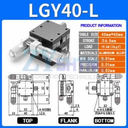 X Axis XY Axis LGX40/60 LGY40*40 60*60 Knob Micrometer Sliding Stage Guide Rail Type Platform Manual Displacement Sliding Table