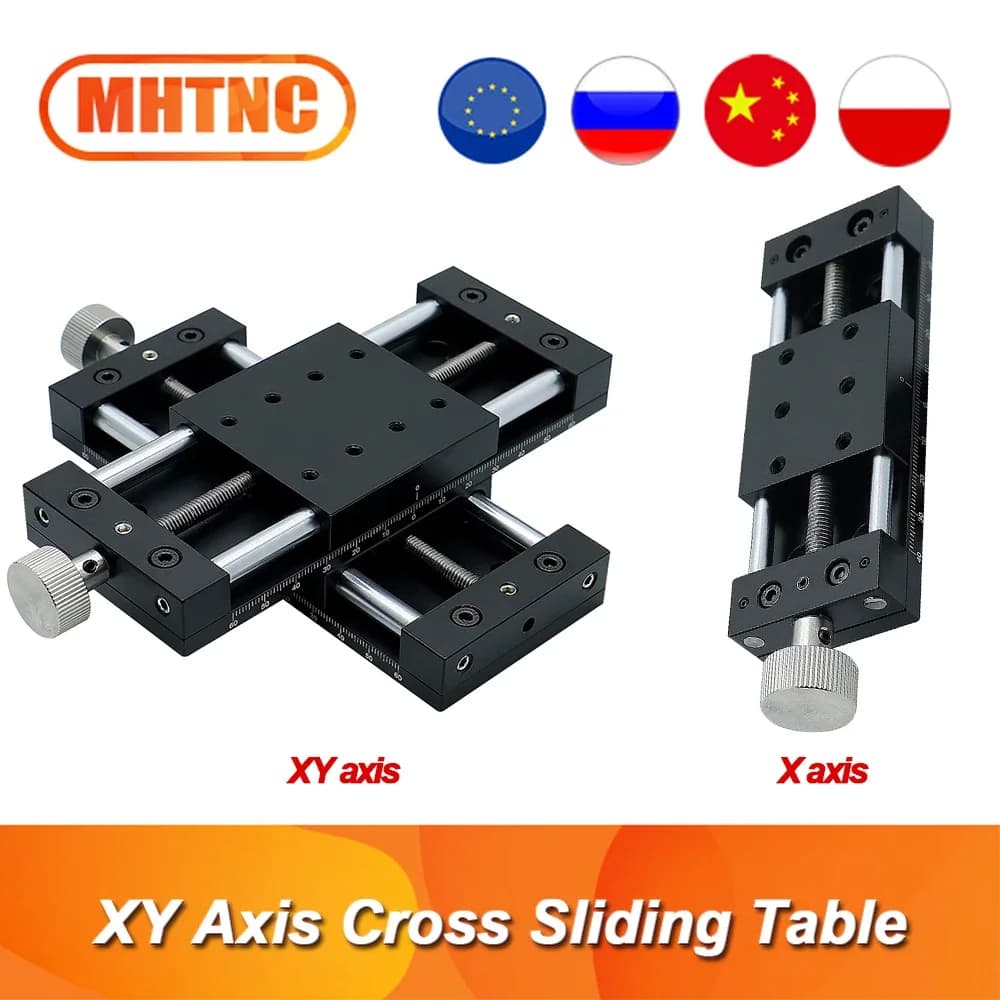 40mm 60mm XY Axis Manual Motion Stage Cross Sliding Table Triangular Screw Stainless Steel Slide Screw Simple Component for CNC