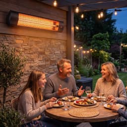1500W Carbon Fiber Infrared Patio Heater, Wall Mounted Outdoor Electric Heater with Remote, 24H Timer, 3 Heat Settings, Waterproof & Weather Resistant for Backyard, Garage, Balcony