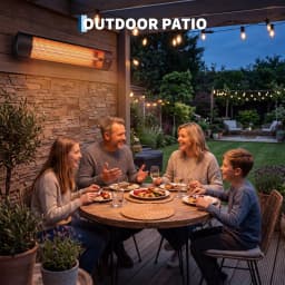 1500W Carbon Fiber Infrared Patio Heater, Wall Mounted Outdoor Electric Heater with Remote, 24H Timer, 3 Heat Settings, Waterproof & Weather Resistant for Backyard, Garage, Balcony