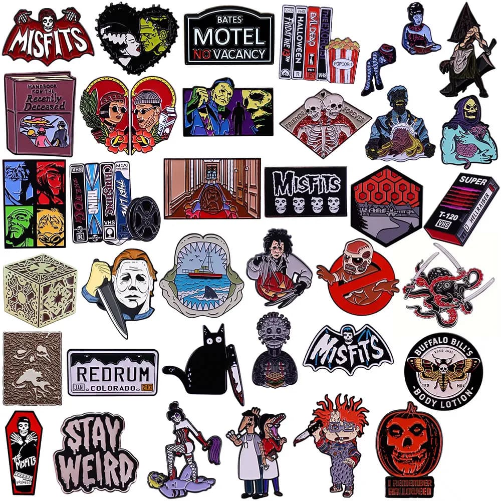 Halloween Horror Movie Anime Enamel Cartoon Pin Lapel Pins for Backpack Brooch for Clothes Accessories Jewelry Gift