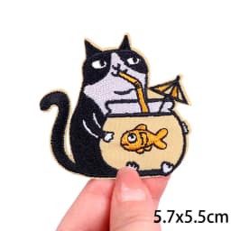 Cartoon Embroidered Patches Iron On Patches For Clothing Thermoadhesive Patches On Clothes DIY Cute Cat Patch Jacket Applique
