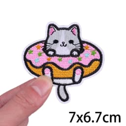 Cartoon Embroidered Patches Iron On Patches For Clothing Thermoadhesive Patches On Clothes DIY Cute Cat Patch Jacket Applique