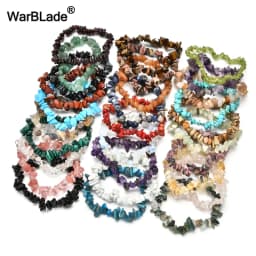 Natural Gem Stone Bracelet Amethyst Irregular Stretch Chip beads Nuggets Quartz Bracelets Bangles Crystal Wristband For Women