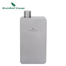 Boundless Voyage Titanium Flask Bottle Metal Liquor Bottle 0.4L, Ultra-Light Square Design for Camping Travel Office Ti3267D