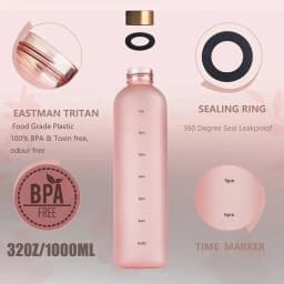 1 Liters Water Bottle Motivational Drinking Bottle Sports Water Bottles With Time Marker Stickers Portable Reusable Plastic Cups