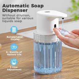 Kitchen 300ml Automatic Liquid Soap Dispenser USB Rechargeable Touchless Hand High Capacity Detergent Bathroom Dispenser