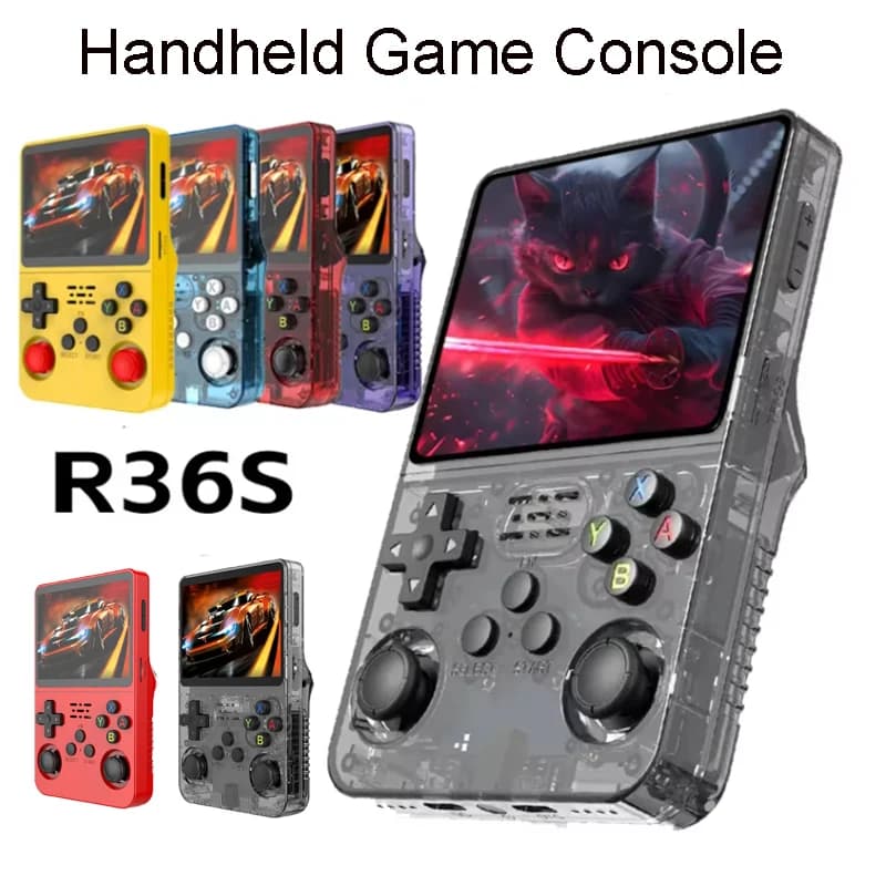 R36S Retro Handheld Game Console Linux System 3.5 Inch IPS Screen Portable Pocket Video Player 64GB/128GB Storage Kid Boy Gifts