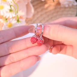 925 Sterling Silver Earrings Women Delicious Strawberry Drop Earring For Anniversary Wedding Jewelry Gifts