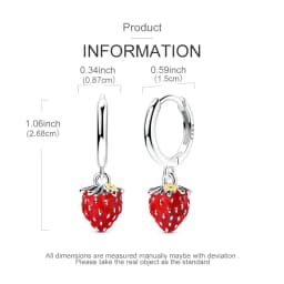 925 Sterling Silver Earrings Women Delicious Strawberry Drop Earring For Anniversary Wedding Jewelry Gifts