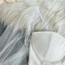 Autumn Sexy Cropped Tops for Women Off-shoulder Mesh Patchwork Sheer Female Corset Top Ladies Halter Skinny Blouses Dropshipping
