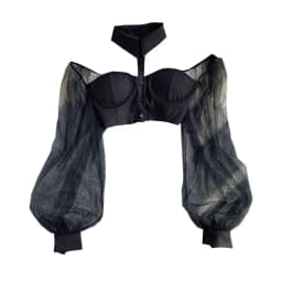 Autumn Sexy Cropped Tops for Women Off-shoulder Mesh Patchwork Sheer Female Corset Top Ladies Halter Skinny Blouses Dropshipping