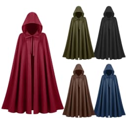 2025 New Medieval Hooded Cape for Men and Women,Halloween COS Solid-Color Monk Grim Reaper Wizard Cloak Unisex One Size Fits All