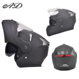 AD Factory Wholesale Fashion LED Intelligence Taillights Motorcycle Helmet Dual Mirror Riding Full Helmet for Safe Travel Hat