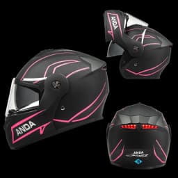 AD Factory Wholesale Fashion LED Intelligence Taillights Motorcycle Helmet Dual Mirror Riding Full Helmet for Safe Travel Hat
