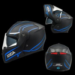 AD Factory Wholesale Fashion LED Intelligence Taillights Motorcycle Helmet Dual Mirror Riding Full Helmet for Safe Travel Hat